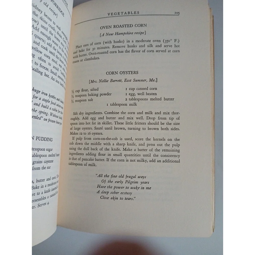 1939 HC The New England Yankee Cookbook by Imogene Wolcott  Recipes